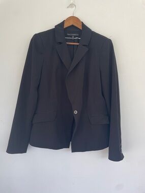 White House Black Market Black Single-Button Tailored Blazer Stretch Lined 10